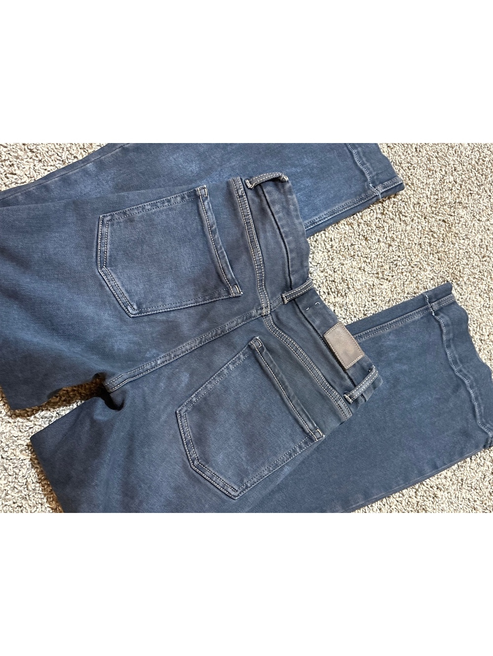 BKE Billie Slim Fit High Rise Trousers in Faded Dark Blue Denim